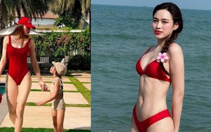 Hai mỹ nhân Việt nổi đình đám và chiếc bikini đỏ gây xôn xao