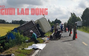 Trên đường về quê, 4 người bị xe tải chở rác tông thương vong tại Long An