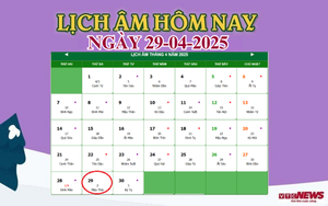 Lịch âm 29/4 - Âm lịch hôm nay 29/4 chính xác nhất - lịch vạn niên 29/4/2025
