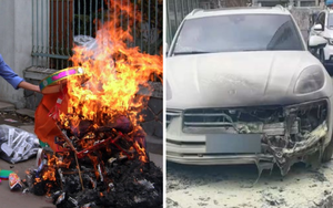 Tài xế Porsche khóc ròng vì hàng xóm đốt vàng mã làm cháy xe sang: Người gây hỏa hoạn nói 1 câu gây bức xúc!