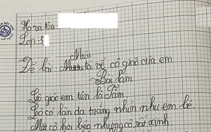 Học sinh lớp 3 viết văn tả cô giáo "hơi béo, cao lều khều, trán nhiều nếp nhăn", đọc đến câu kết thì ai cũng đứng hình