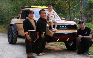 Thợ mộc Bắc Ninh làm bán tải gỗ tặng gia đình người lùn miền núi Thái Nguyên: Xe vượt được đèo dốc, lội suối, thiết kế độc lạ