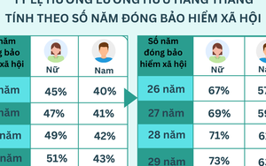 Tra cứu tỷ lệ hưởng lương hưu hằng tháng tính theo số năm đóng BHXH