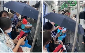 Khách bất ngờ phải… che ô khi đi tàu điện: Hà Nội Metro xin lỗi