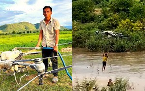 Nông dân lái drone cứu 2 em nhỏ giữa dòng nước xiết: 'Máy bay có thể mua, người không thể sống lại'