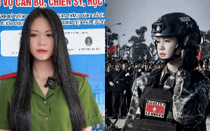 Chiến sĩ khối nữ Cảnh sát đặc nhiệm nổi tiếng sau vài phút đi hiến tóc, diện quân phục khí chất ngút trời