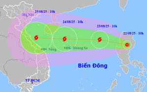 Áp thấp nhiệt đới sẽ mạnh thành bão số 5 Kajiki, giật tới cấp 13-14 và còn có thể mạnh thêm