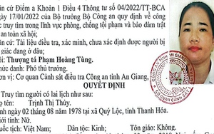 Ai biết thông tin đối tượng Trịnh Thị Thủy hãy báo ngay cho công an