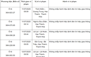 Loạt phương tiện vượt đèn đỏ mang biển số sau nhanh chóng nộp phạt nguội theo Nghị định 168