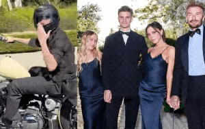 Cậu cả nhà Beckham bị netizen "ném đá" dữ dội: Chạy xe máy bằng 1 tay, hôn gió với vợ mà không thèm nhìn đường!