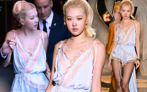 Rosé mặc váy ngủ đến show Saint Laurent hội ngộ bà xã Justin Bieber: Gặp sự cố bất ngờ vẫn sexy dữ dội