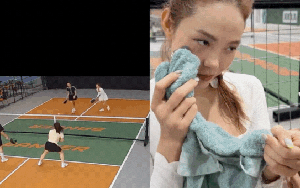 Cận cảnh sao nữ Vbiz bị đồng nghiệp vung vợt pickleball trúng mặt, phản ứng gây sốt!