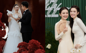 Cô gái từng viral trong đám cưới Hoa hậu Đỗ Hà lên xe hoa, nhan sắc cô dâu chú rể như xé truyện bước ra