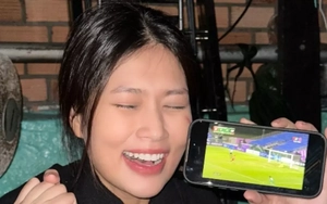 MC Lại Văn Sâm, Hoa hậu Đoàn Thiên Ân mừng chiến thắng nghẹt thở của U23 Việt Nam