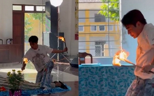 Lê Dương Bảo Lâm múa lửa ở trại giam, phản ứng của 1 phạm nhân gây chú ý