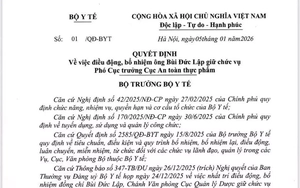 Bổ nhiệm Phó Cục trưởng Cục An toàn thực phẩm