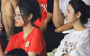 Chu Thanh Huyền đọ sắc với Doãn Hải My trên khán đài Hàng Đẫy, 2 nàng WAG lộ rõ vẻ không vui
