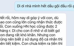 Nữ sinh lên ĐH ở nhờ nhà dì ruột, nhắn tin báo hết dầu gội và nhận lại câu: "Con ở nhà dì, dì mong con biết suy nghĩ"