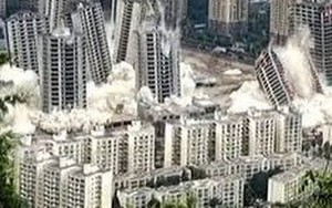Chưa đầy 1 phút, 15 tòa nhà trị giá 154 triệu USD tại Trung Quốc bị đánh sập