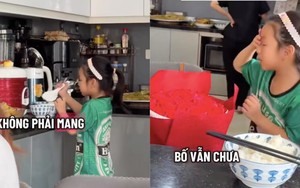 Xúc động clip con gái rượu 6 tuổi 'chống lệnh' mẹ để mang cơm cho bố đang say