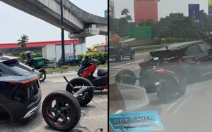 SUV Omoda rơi trục bánh sau giữa đường