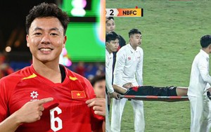 Tuyển thủ U23 Việt Nam chấn thương, rời sân bằng cáng ngay khi về từ U23 châu Á, các đồng đội lo lắng hỏi thăm