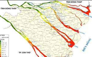 Xâm nhập mặn lấn sâu gần 60km tại Đồng bằng sông Cửu Long