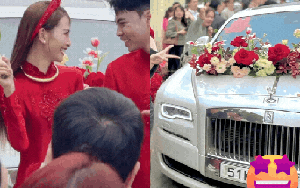 Cận cảnh tuyển thủ Đức Huy rước MC Mù Tạt về dinh trên siêu xe Rolls-Royce sang chảnh, cô dâu siêu xinh