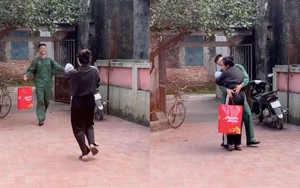 Xúc động khoảnh khắc anh bộ đội lao đến ôm vợ và con sơ sinh trong ngày trở về