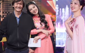 Á hậu Thụy Vân diện áo dài NTK Ngọc Lan xuất hiện trên sóng quốc gia dịp Tết