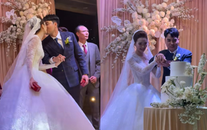 Đám cưới hot nhất hôm nay: Tiền vệ Đức Huy bảnh bao hôn MC Huyền Trang Mù Tạt trên lễ đường