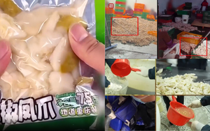 Bên trong xưởng sản xuất chân gà "hot trend" Trung Quốc: Tẩy trắng bằng oxy già và hàng tấn hoá chất, chân gà chất đống trên nền đất bẩn