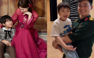 Biểu cảm của "Bo Thúi" khi chụp ảnh cùng mẹ Hòa, bố Cương: Điểm khác biệt khiến dân tình không thể nhịn cười