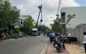 Xe cẩu dời cây xanh vướng dây điện phát nổ ở Lâm Đồng, tài xế tử vong