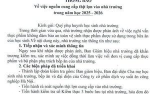Phụ huynh cắt cơm bán trú sau vụ 300 tấn thịt lợn bệnh được đưa vào trường học