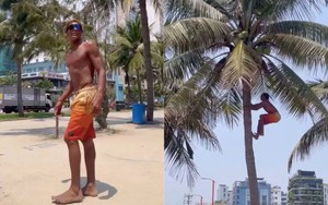 Chàng Tây du lịch Đà Nẵng hái dừa thoăn thoắt khiến dân mạng phục lăn