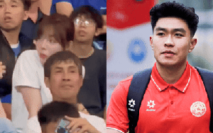 Camera nhà đài "tóm dính" hotgirl bắn súng Phí Thanh Thảo xinh đẹp đi cổ vũ Lý Đức (U23 Việt Nam), đập tan tin đồn rạn nứt