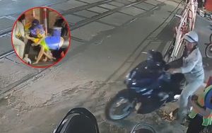 Cố vượt rào chắn tàu, người phụ nữ còn lao vào hành hung nhân viên đường sắt: Công an vào cuộc