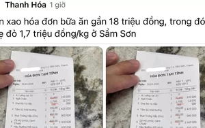 Xôn xao bữa ăn gần 18 triệu đồng ở Sầm Sơn