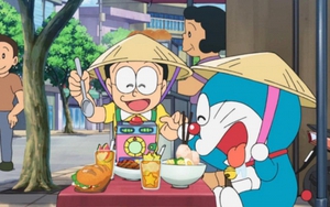 Đưa cảnh Nobita ngồi ghế nhựa ăn cơm tấm lên phim, ê-kíp Doraemon hé lộ nguyên nhân viết sai tên đặc sản Việt