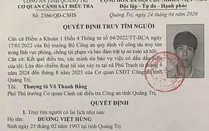 Công an tỉnh Quảng Trị truy tìm người đàn ông có tên Dương Việt Hùng