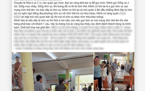 Xôn xao khách gọi tôm sú, quán mang ra tôm thẻ, nhân viên to tiếng: Chủ nhà hàng giải thích