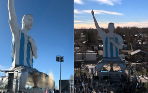 Bức tượng khổng lồ cao 26m của Messi bị chê khắp nơi, còn so với tượng Ronaldo