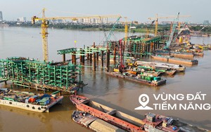 Ngắm đại công trường xây cầu vô cực ở Hà Nội: 8 tháng đạt gần 40% tiến độ, 26.000 tấn thép đã sẵn sàng, 500 người làm 3 ca để vượt qua cột mốc khó khăn nhất