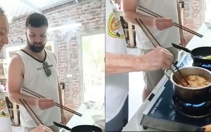 Xem khách Tây rán nem, sốt đậu, dân mạng trêu 'đi du lịch hay học lỏm nấu ăn'