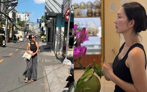 Kim Hiền từ Mỹ về Việt Nam sau ly hôn chồng doanh nhân, đứng ngoài nhà cũ, lặng lẽ nhìn vào