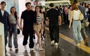 "Tóm dính" 2 Nam vương - 2 Á hậu hẹn hò đôi, sát rạt nắm tay không rời nửa bước bên ngoài nhà thi đấu