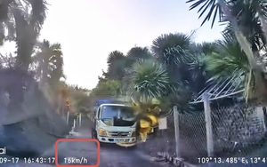 Khoảnh khắc tài xế lùi xe 'cực nét', né cú đâm trực diện của xe tải ở dốc hẹp