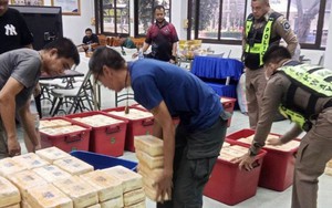 Phát hiện 7,6 triệu viên ma túy giấu kín trong 19 bao tải, cảnh sát Thái Lan bắt 4 nghi phạm