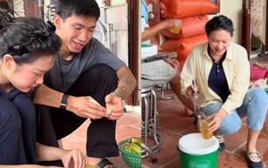 Doãn Hải My vào bếp khi về quê Văn Hậu
